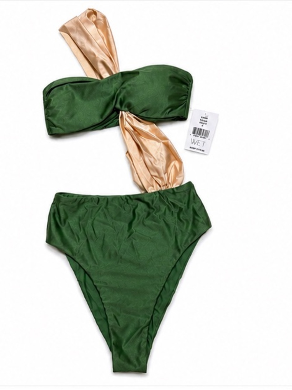 WET Swim Cassidy Gold Cutout One Piece Swimsuit Strapless High Waist Women’s S - Picture 2 of 3
